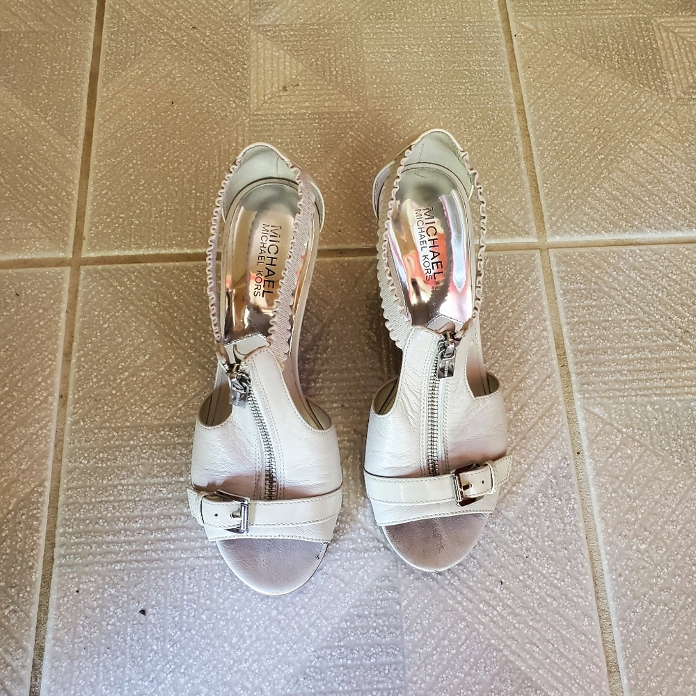 White Michael Kors Heels Size 7.5